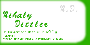 mihaly dittler business card